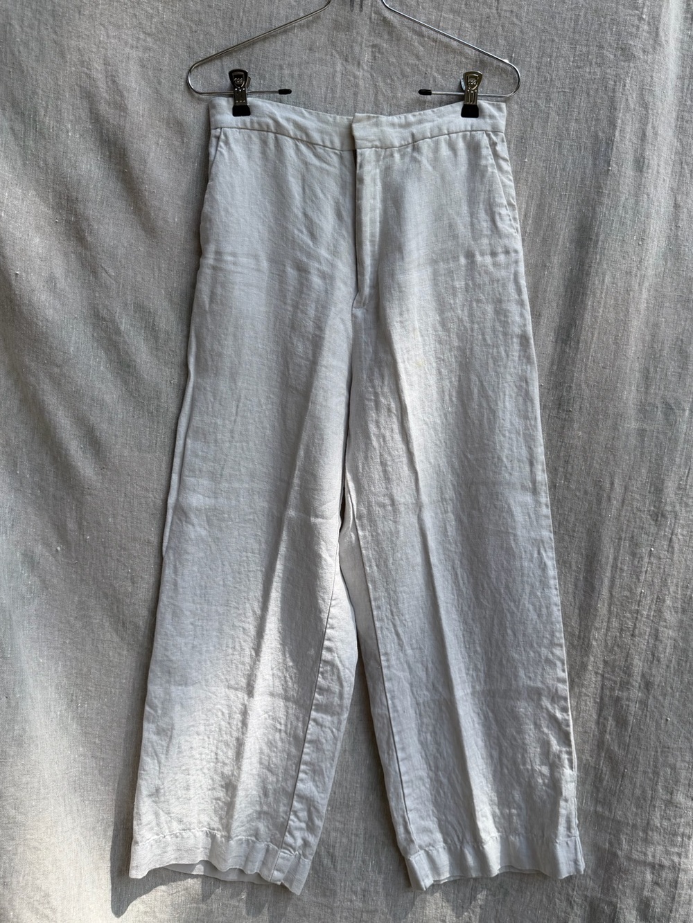 Esby Cream Wide-Leg Linen Pants